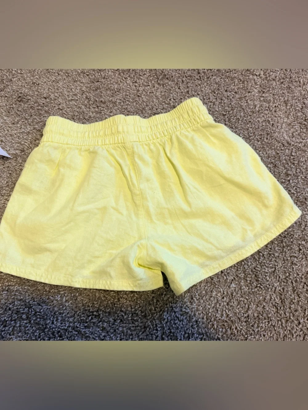 Gap Kids Linen Blend Shorts Size 10 Large Yellow Elastic Waist Lightweight NWT